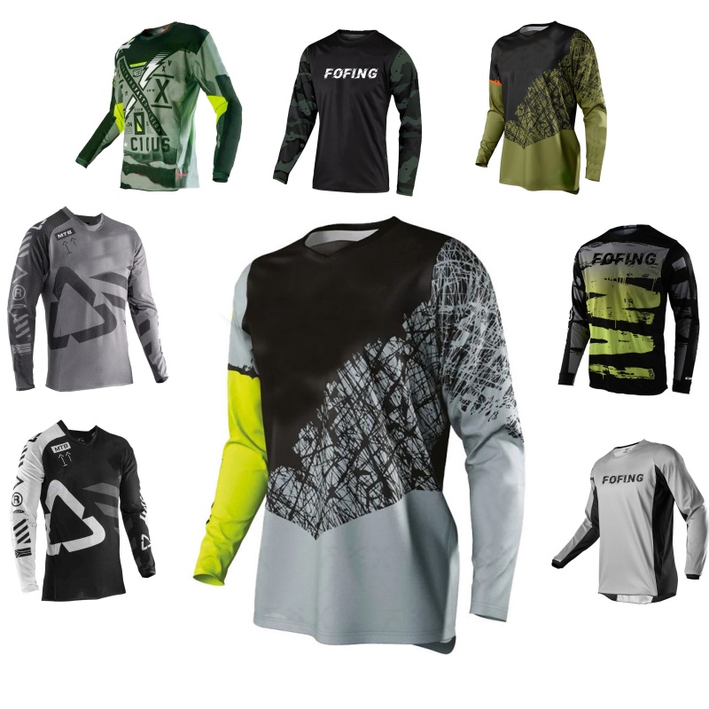 Mountain Biking Trails - Camisa de motocross estampada para downhill